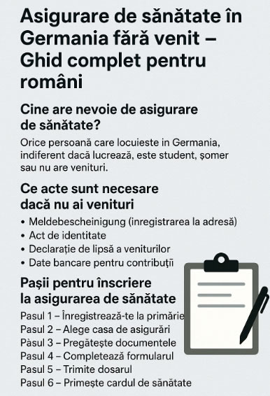 Asigurarea de sănătate în Germania fara venituri